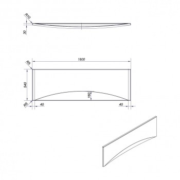 Панель для ванны фронтальная Cersanit Virgo AZCB1001033351 (180 см.)