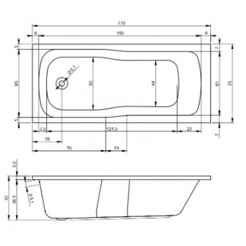 Ванна прямокутна Devit Comfort 17075234 170х70 см.