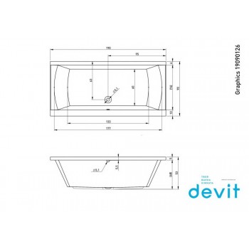 Ванна Devit 19090126 GRAPHICS 190х90