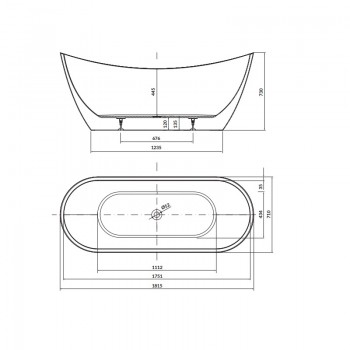 Ванна окремостояча овальна Cersanit Zen DOUBLE 182X71