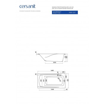 Ванна прямоугольная Cersanit Zen 160х85