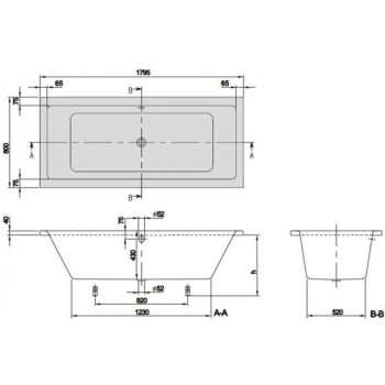 Villeroy & Boch Targa Plus uBA180NES2V-01 Ванна прямоугольная 180х80 см.