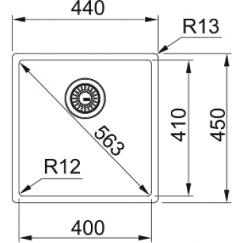 Кухонная мойка FRANKE BOX BXX 210/110-40 (127.0369.215) 440х450 мм.