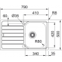 Кухонная мойка FRANKE SPARK SKL 611-79, оборотная (101.0598.809) 790х500 мм.