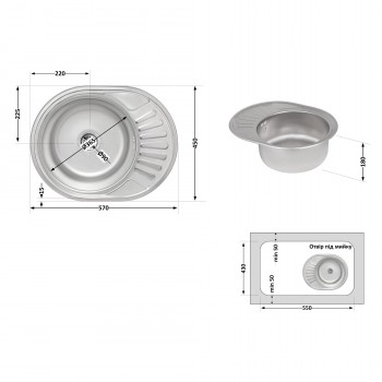 Кухонна мийка Lidz 5745 8 мм Micro Decor (LIDZ5745MDEC)