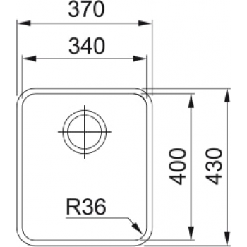 Кухонна мийка FRANKE ATON ANX 110-34 під стільницю (122.0204.647) 370х430 мм.