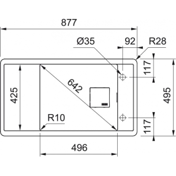 Кухонна мийка FRANKE FRESNO FSG 611 оборотна, онікс (114.0652.619) 877х495 мм.