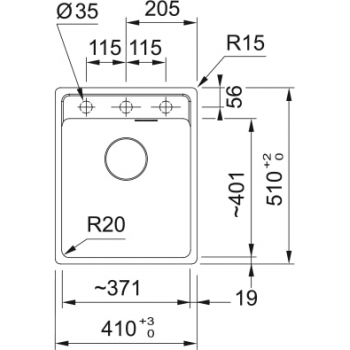 Кухонная мойка FRANKE MARIS MRG 610-37 TL оникс, врезной монтаж (114.0668.861) 410х510 мм.