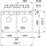Кухонная мойка FRANKE MARIS MRG 620 TL белая, врезной монтаж (114.0661.785) 760х510 мм.