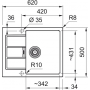 Кухонна мийка FRANKE SIRIUS 2 S2D 611-62 оборотна, сіра (143.0627.383) 620х500 мм.