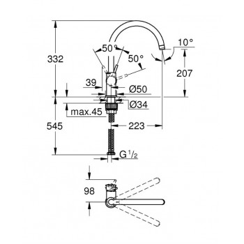 Смеситель для кухни Grohe Bauclassic 31234001