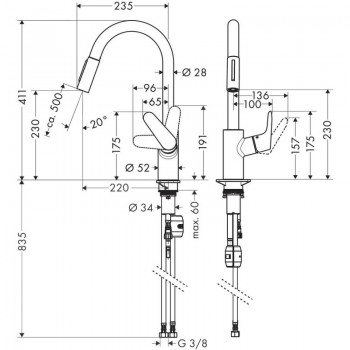 Змішувач для кухні Hansgrohe Focus M41 31815670