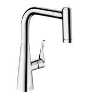 Змішувач для кухні Hansgrohe Metris Select 220 2jet з витяжним душем, хром (14834000)