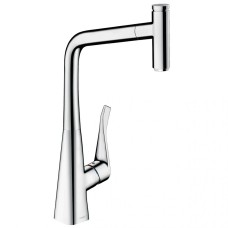 Змішувач для кухні Hansgrohe Metris M 71 Select 320 1jet з витяжним виливом Sbox, хром (73803000)
