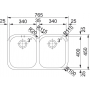 Кухонна мийка FRANKE ARMONIA AMX 120 під стільницю (122.0021.446) 765х450 мм.