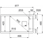 Кухонная мойка FRANKE FRESNO FSG 611 оборотная, черная матовая (114.0652.620) 877х495 мм.