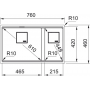 Кухонна мийка FRANKE KUBUS 2 KNG 120 сахара (125.0517.109) 760х460 мм.