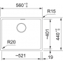 Кухонна мийка FRANKE MARIS MRG 610-52 онікс, врізний монтаж (114.0668.904) 560х440 мм.