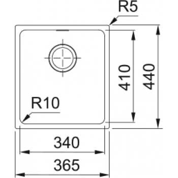 Кухонная мойка FRANKE SIRIUS SID 110-34, под столешницу, черная (144.0649.548) 370х435 мм.