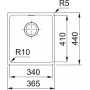 Кухонная мойка FRANKE SIRIUS SID 110-34, под столешницу, черная (144.0649.548) 370х435 мм.