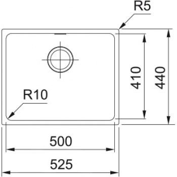 Кухонная мойка FRANKE SIRIUS SID 110-50 под столешницу, черная (125.0395.602) 570х480 мм.