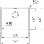 Кухонная мойка FRANKE SIRIUS SID 110-50 под столешницу, черная (125.0395.602) 570х480 мм.