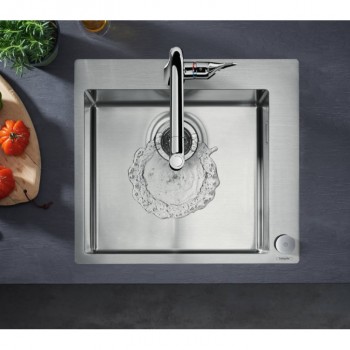 Змішувач для кухні Hansgrohe Metris Select 320 2jet Sbox, з витяжним виливом, хром (73806000)