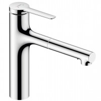 Змішувач для кухні Hansgrohe Zesis M33 160 2jet з витяжним зливом sBox Lite, Chrome (74804000)