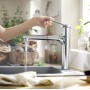 Змішувач для кухні Hansgrohe Zesis M33 160 2jet з витяжним зливом sBox Lite, Chrome (74804000)