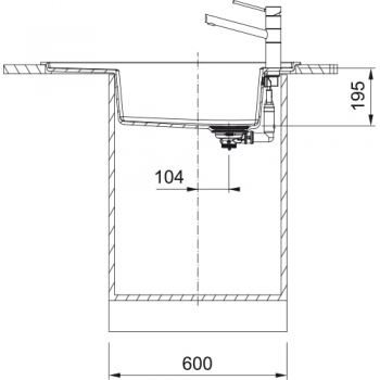Кухонна мийка FRANKE FRESNO FSG 611 оборотна, сірий камінь (114.0652.656) 877х495 мм.