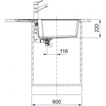Кухонна мийка FRANKE URBAN UBG 611-78 XL оборотна, чорна матова (114.0699.233) 780х500 мм.