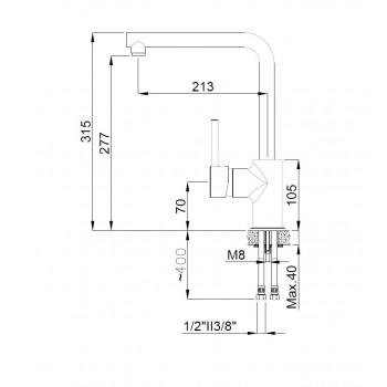 Смеситель для кухни Adell Inova Ii 15294441