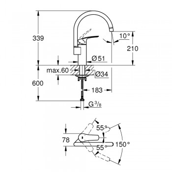 Смеситель для кухни Grohe Eurosmart 33202003