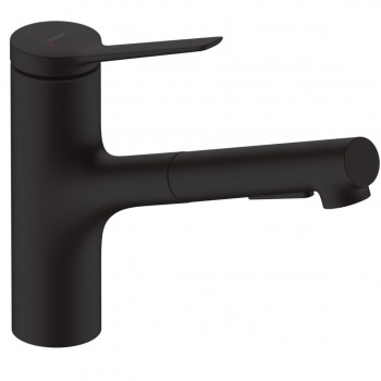 Змішувач для кухні Hansgrohe Zesis M33 150 2jet з витяжним виливом, Matt Black (74800670)