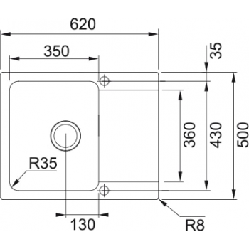 Кухонная мойка FRANKE ORION OID 611-62, оборотная, бежевая (143.0671.750) 620х500 мм.