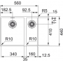 Кухонна мийка FRANKE SIRIUS SID 160, під стільницю, чорна (144.0649.563) 560х435 мм.