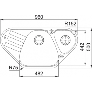 Кухонная мойка FRANKE ANTEA AZG 661-E оникс, угловая (114.0499.223) 960х500 мм.