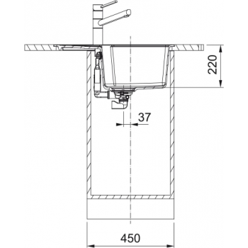 Кухонная мойка FRANKE URBAN UBG 611-62 оборотная, черная матовая (114.0699.235) 620х500 мм.