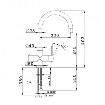 Змішувач для кухні Cisal Aquapura CV000985.40