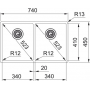 Кухонна мийка FRANKE BOX BXX 220/120-34-34 (127.0370.188) 740х450 мм.