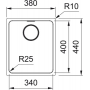 Кухонна мийка FRANKE MYTHOS MYX 110 -34, під стільницю (122.0600.933) 380х440 мм.