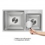 Мийка для кухні з двома чашами інтегрована Lidz Handmade H7843 (LDH7843BRU35387) Brushed Steel 3/1 мм