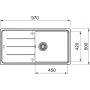 Кухонна мийка FRANKE BASIS BFG 611-97 оборотна, онікс (114.0363.933) 970х500 мм.