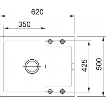 Кухонная мойка FRANKE MARIS MRG 611-62 оборотная, белая (114.0381.002) 620х500 мм.