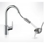 Змішувач для кухні Hansgrohe Focus 240 2jet з висувним виливом, сталевий (31815800)