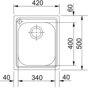 Кухонная мойка FRANKE ARMONIA AMX 610 отверстие слева (101.0381.770) 420х500 мм.