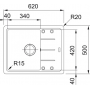 Кухонная мойка FRANKE BASIS BFG 611-62 оборотная, белая (114.0272.599) 620х500 мм.