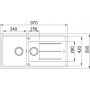 Кухонна мийка FRANKE BASIS BFG 651 оборотна, біла (114.0676.276) 970х500 мм.