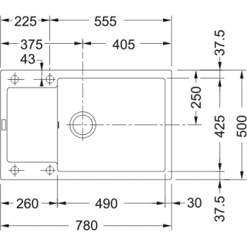Кухонна мийка FRANKE MARIS MRG 611-78 XL оборотна, чорна матова (114.0631.438) 780х500 мм.