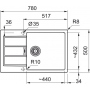 Кухонна мийка FRANKE SIRIUS 2 S2D 611-78 XL оборотна, сіра (143.0621.339) 780х500 мм.
